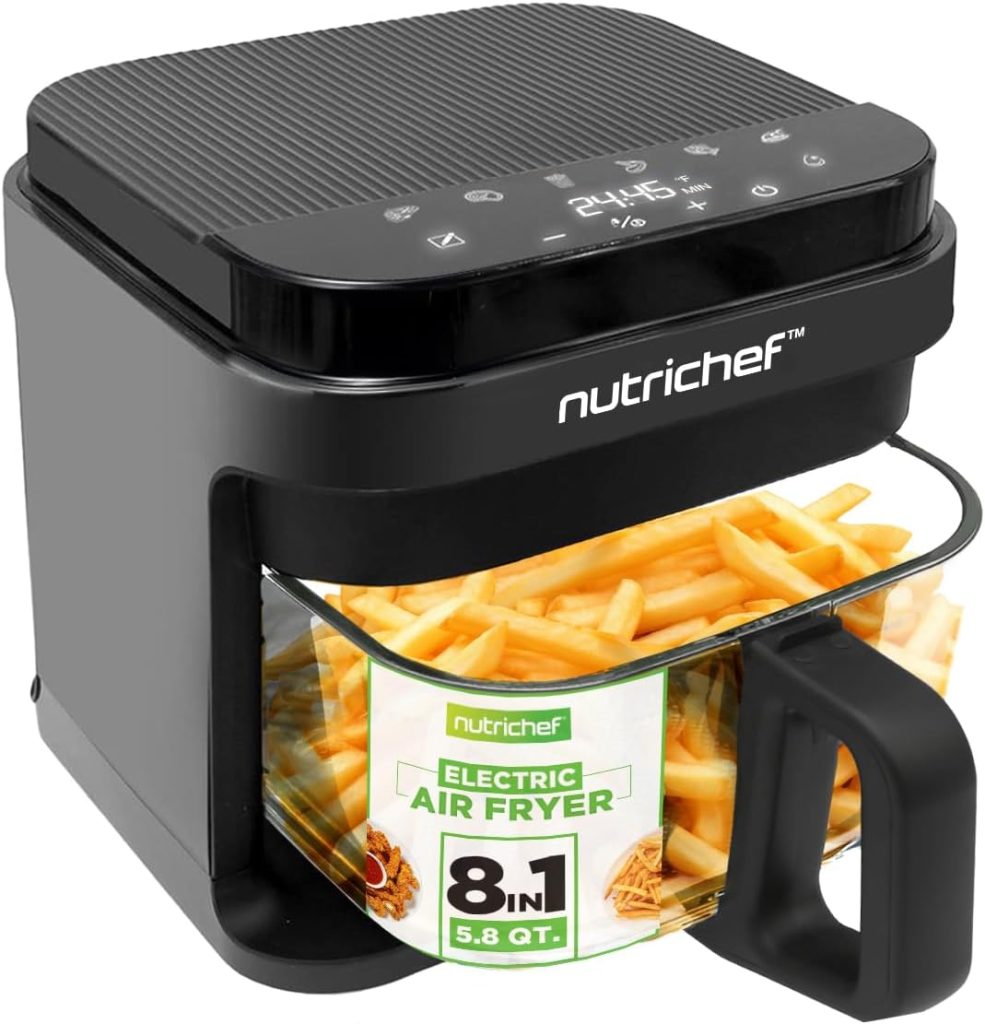 square glass NutriChef air fryer